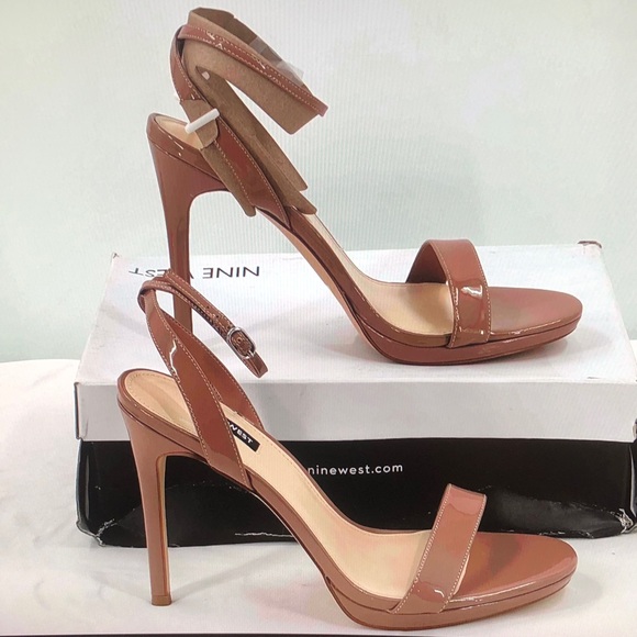 Nine West Shoes - Nine West Brown Patent Leather High Heel Sandals